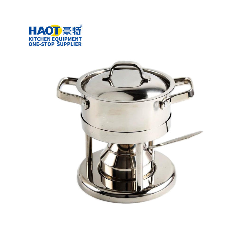 16cm Stainless steel one person Swiss hotpot (oil tank type)