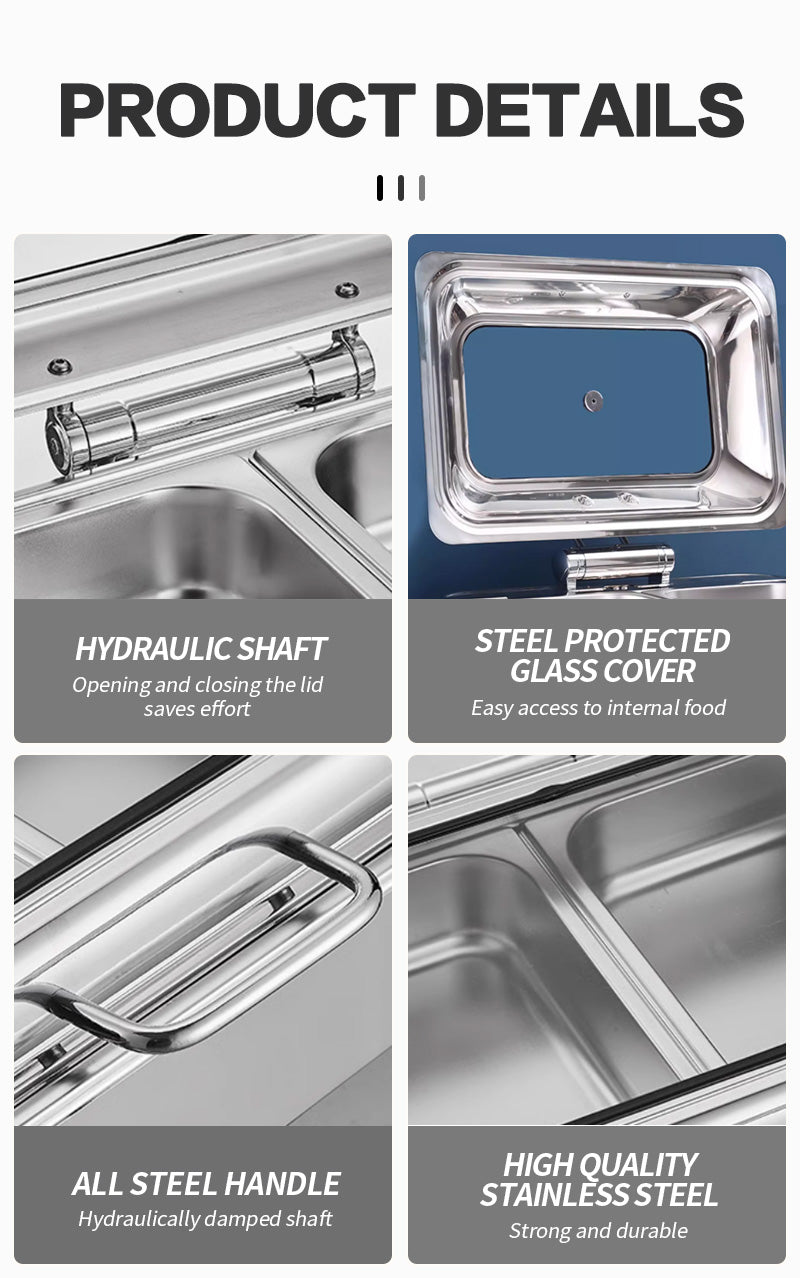 Stainless Steel Buffet Round Food Warmer Chafing Dish