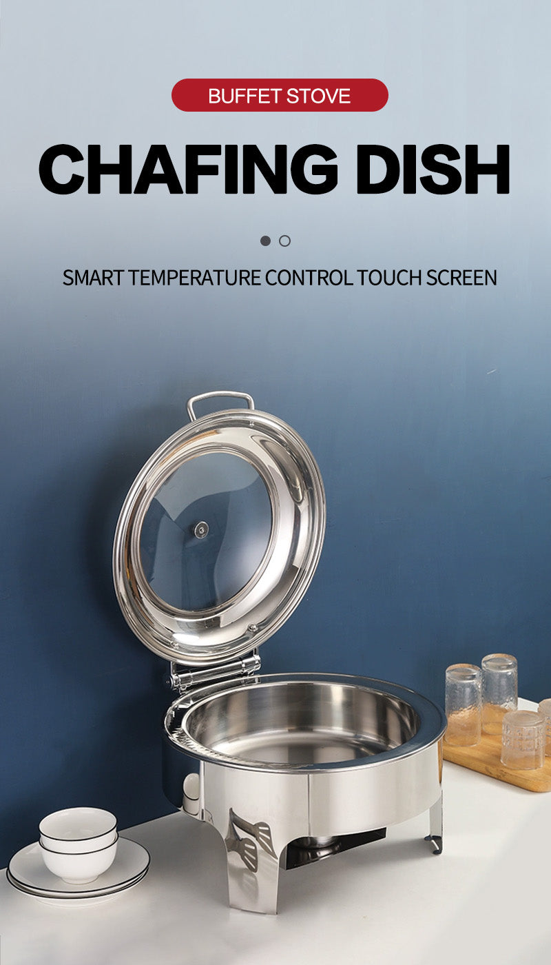Stainless Steel Buffet Round Food Warmer Chafing Dish