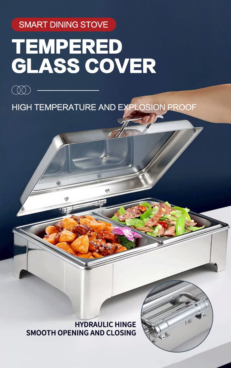 Stainless Steel Buffet Round Food Warmer Chafing Dish