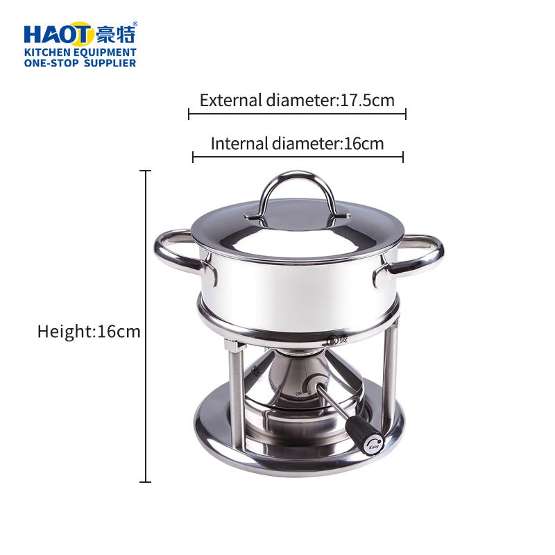 16cm Stainless steel one person Swiss hotpot (inflatable type)