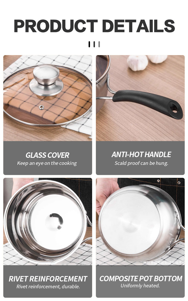 16cm single handle steel diamond milk pot