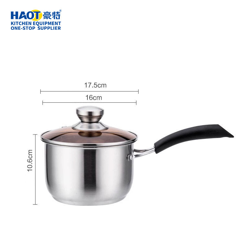 16cm single handle steel diamond milk pot