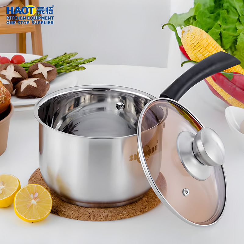 16cm single handle steel diamond milk pot