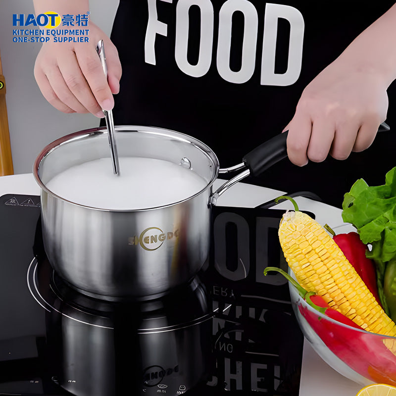 16cm single handle steel diamond milk pot