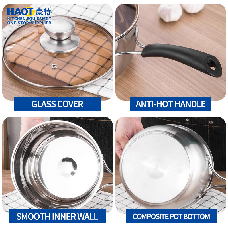 16cm single handle steel diamond milk pot