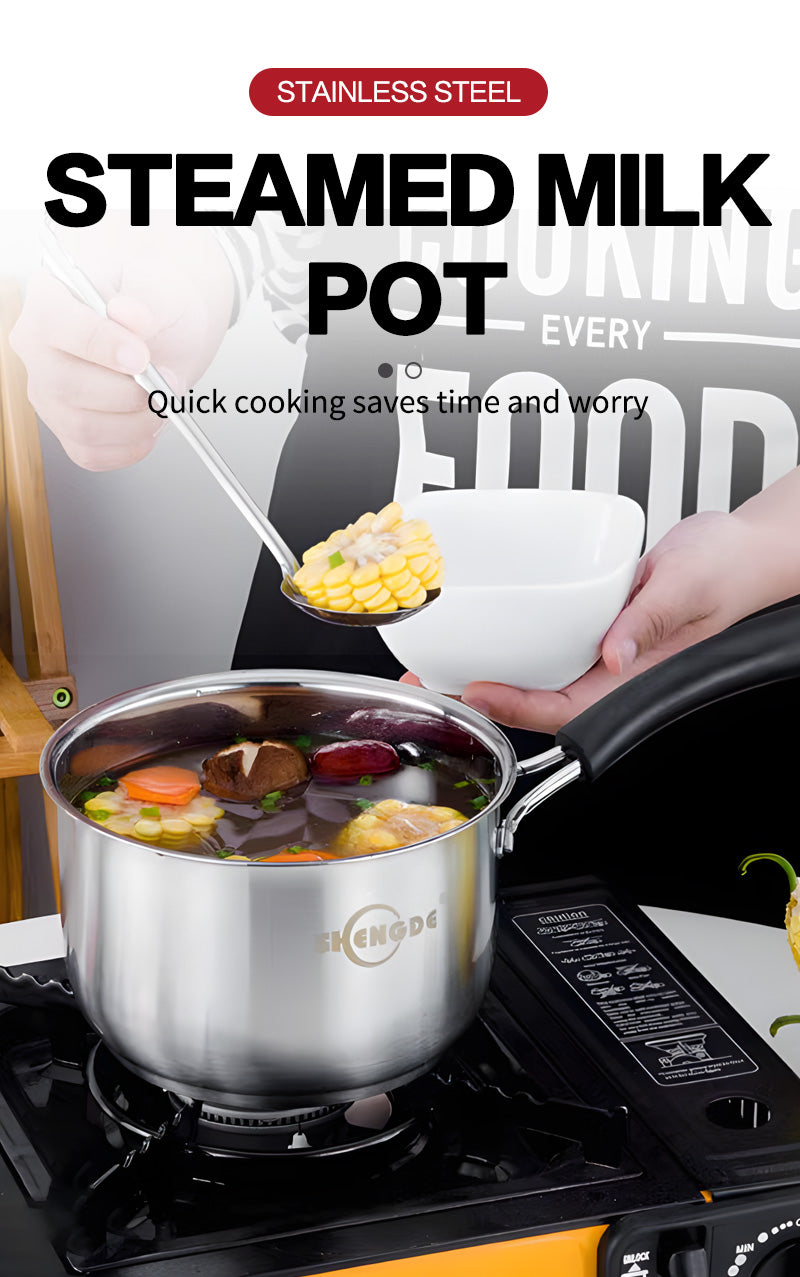 16cm single handle steel diamond milk pot