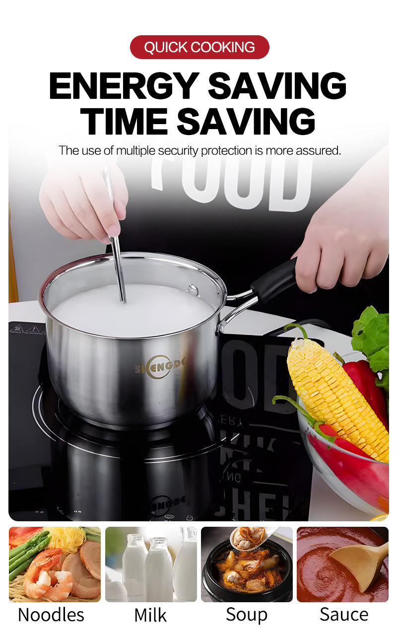 16cm single handle steel diamond milk pot