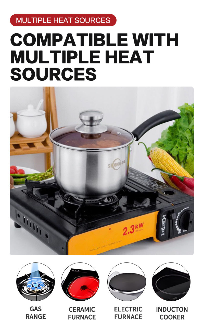 16cm single handle steel diamond milk pot