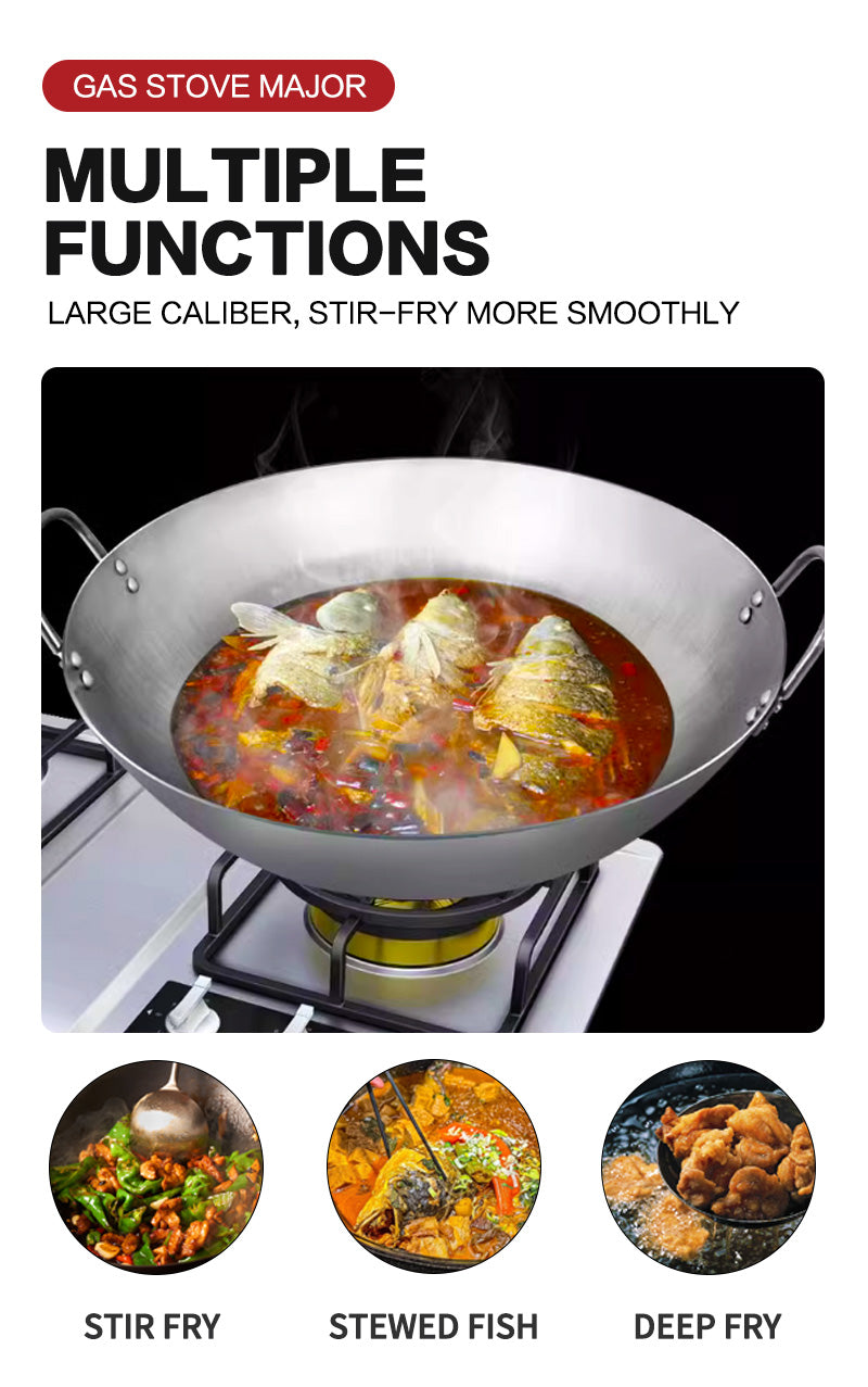 40cm round bottomed wok