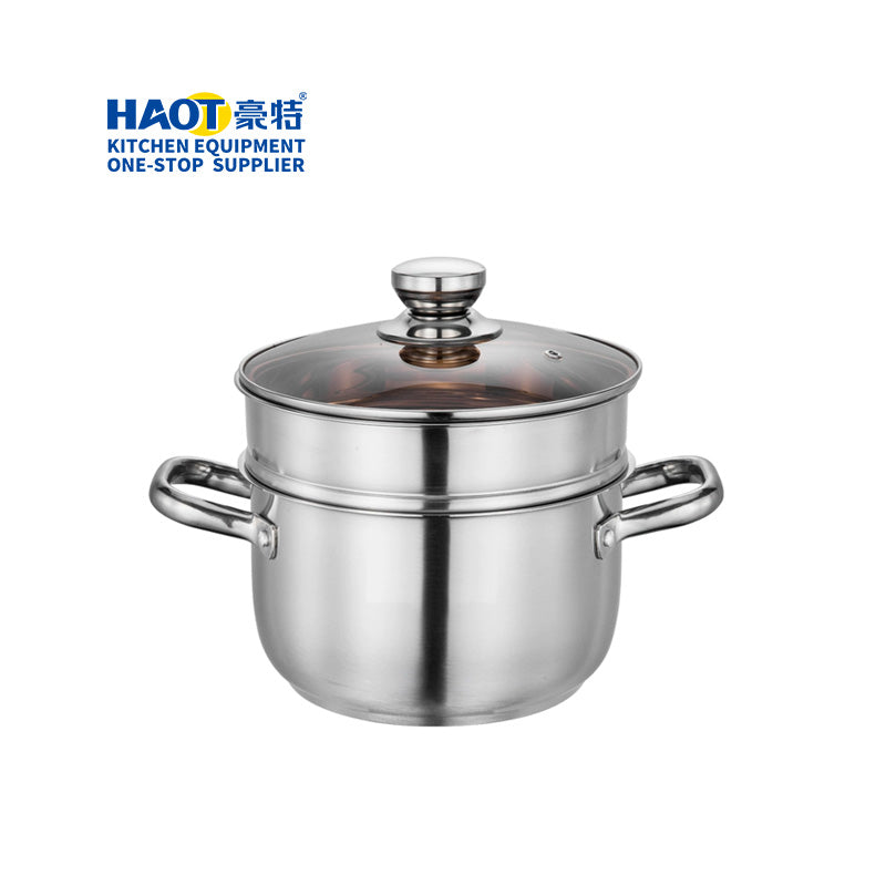 20cm steel diamond double ear steaming soup pot