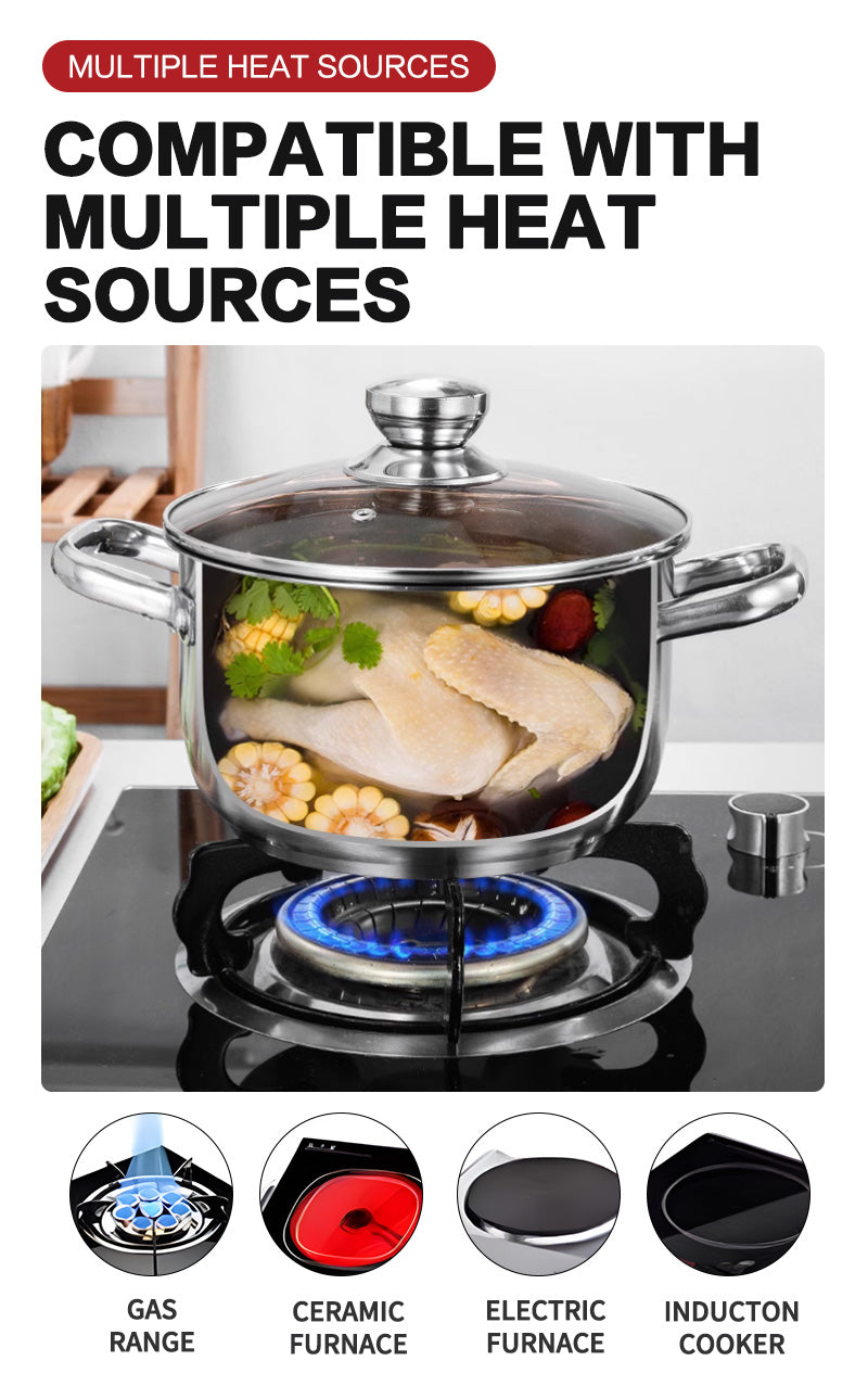 20cm steel diamond double ear steaming soup pot