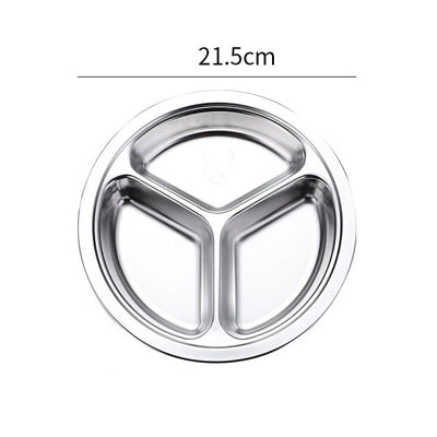22cm round three grid fast food plate