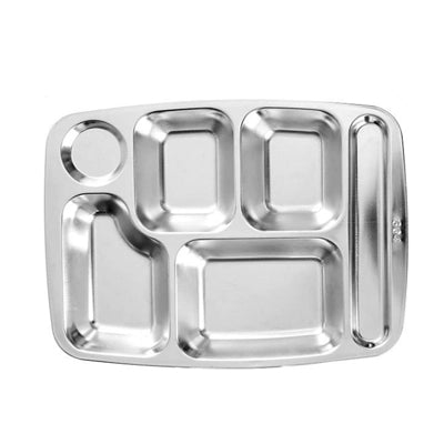 Big Six Grid 304 Stainless Steel Fast Food Plate