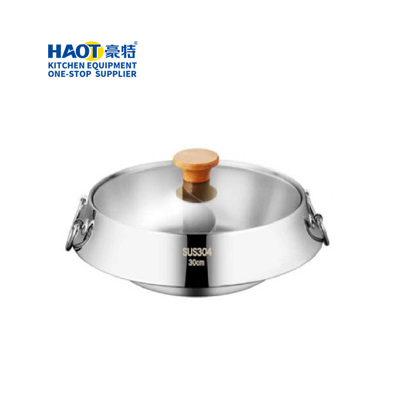 30cm 304 Stainless Steel "UFO" Soup Pot with Glass Lid