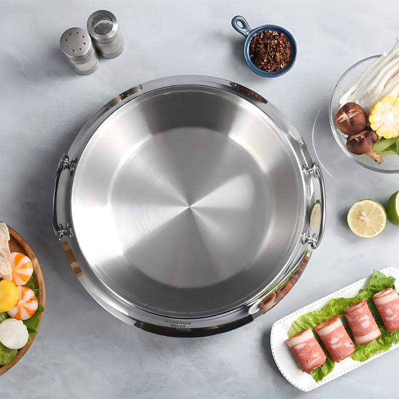 30cm 304 Stainless Steel "UFO" Soup Pot with Glass Lid