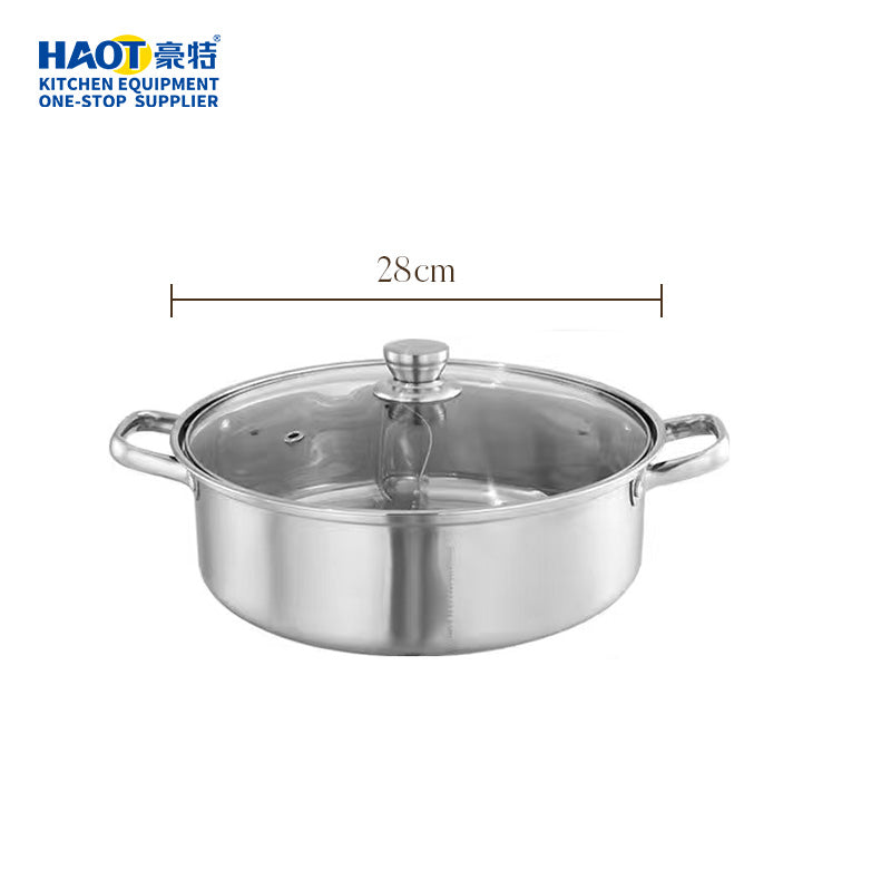 28cm Premium 304 Stainless Steel Hot Pot with Hollow Handles