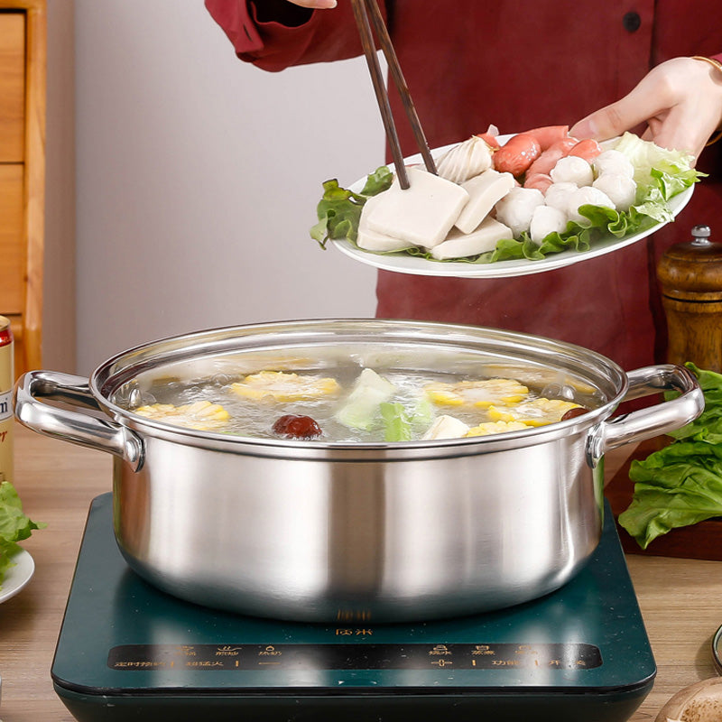 28cm Premium 304 Stainless Steel Hot Pot with Hollow Handles