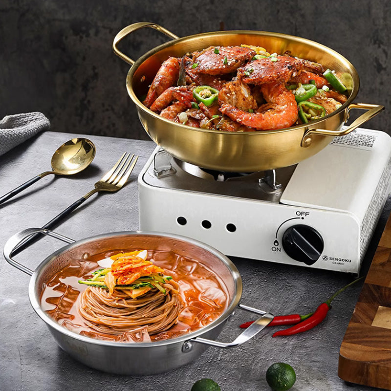 30CM Seamless Stainless Steel Hot Pot with Cool-Touch Handles