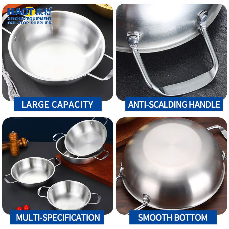 30CM Seamless Stainless Steel Hot Pot with Cool-Touch Handles