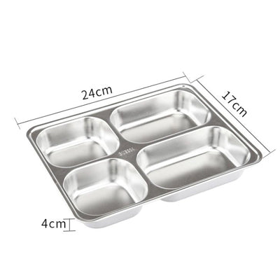 Chinese 304 stainless steel fast food plate, small 4 compartments
