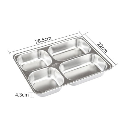 Chinese 304 stainless steel fast food plate with five large compartments