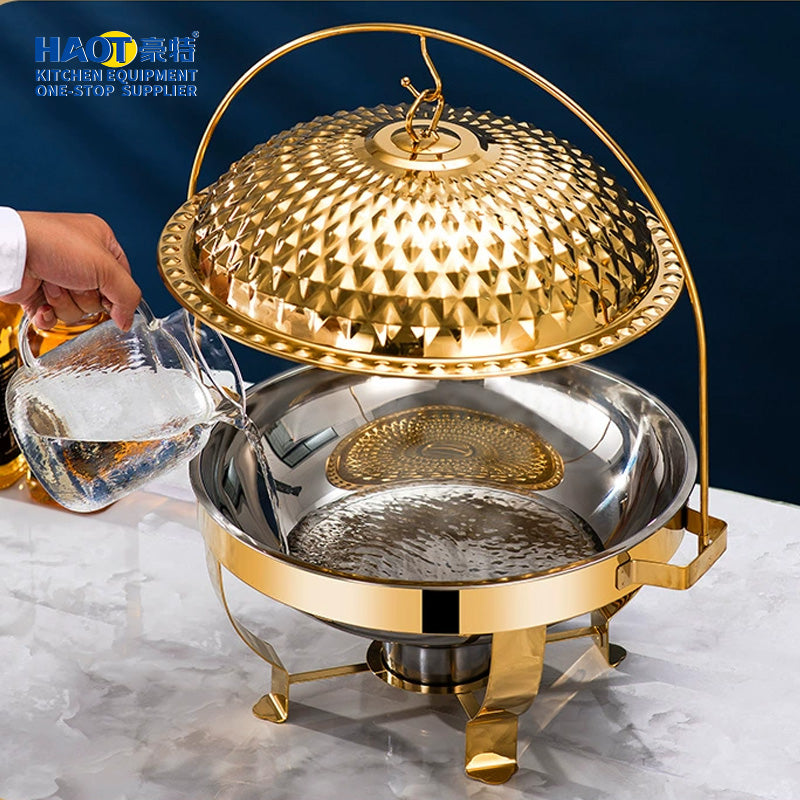 Food Warmer Gold / Silver Hanging Cheffing Dishes 8L
