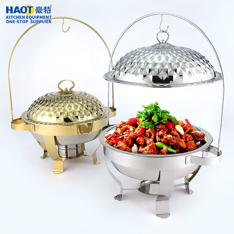 Food Warmer Gold / Silver Hanging Cheffing Dishes 8L