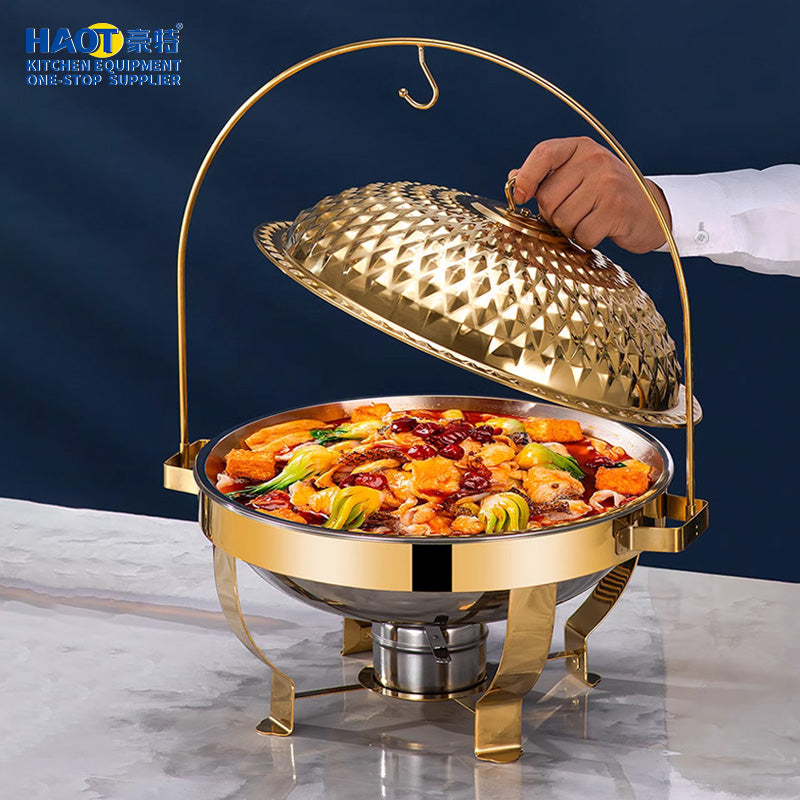 Food Warmer Gold / Silver Hanging Cheffing Dishes 8L