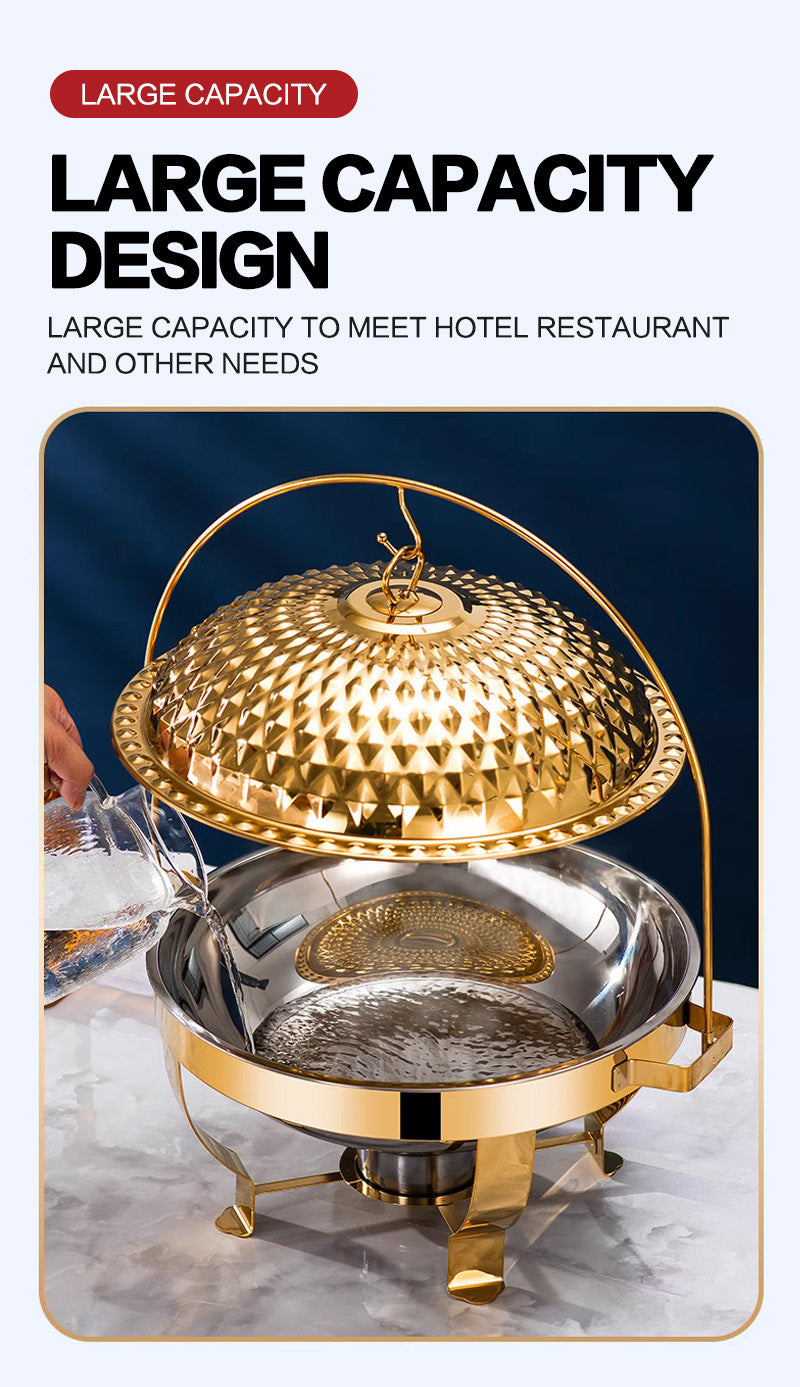 Food Warmer Gold / Silver Hanging Cheffing Dishes 8L
