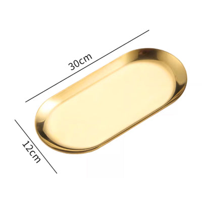 Large oval tray in gold
