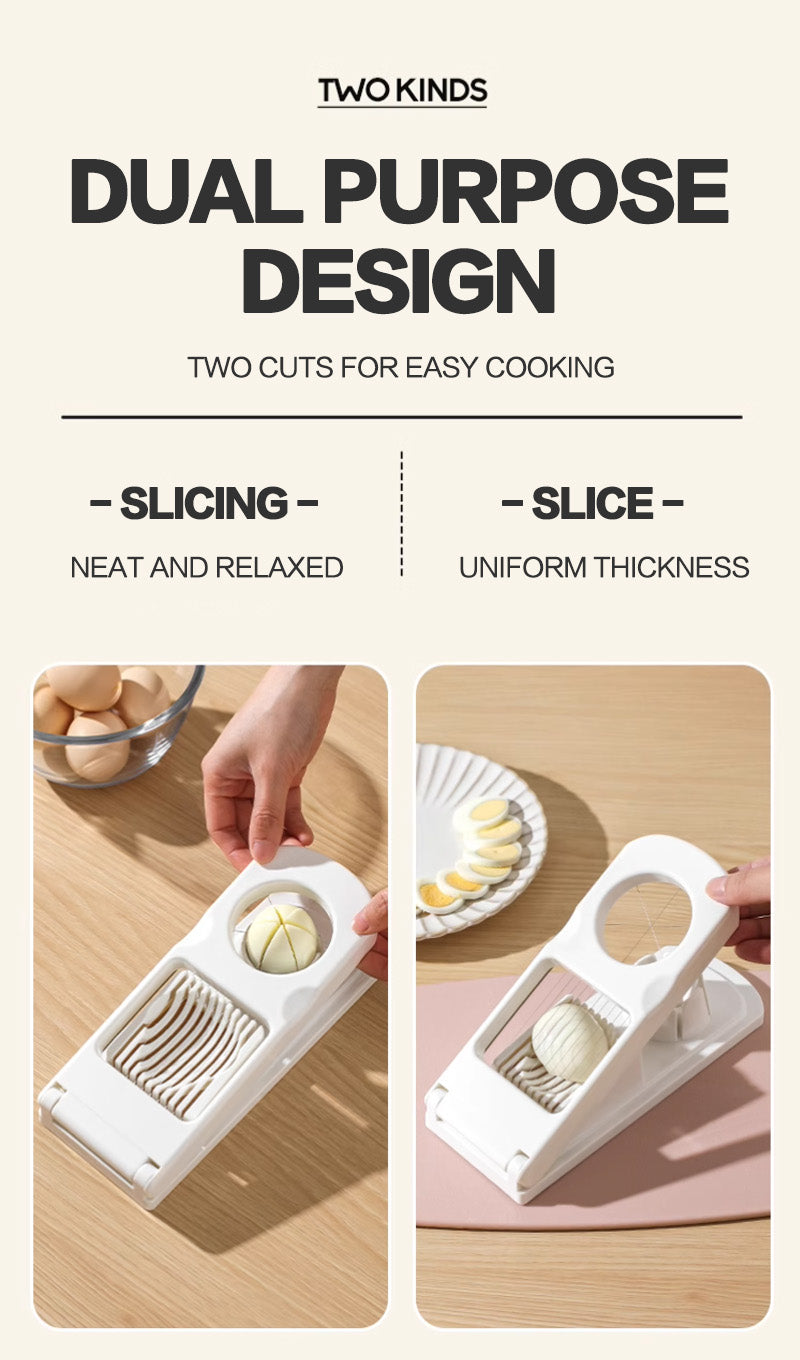 Double headed egg slicer