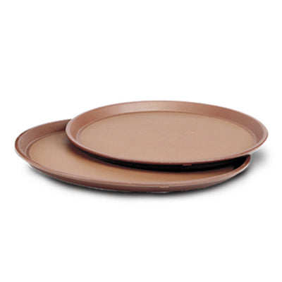 Brown round anti-slip tray(410mm)