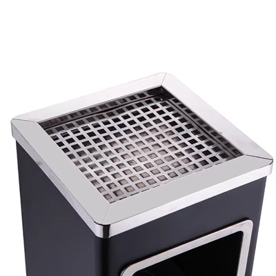 Square Liger Black Steel Head Floor Ashtray