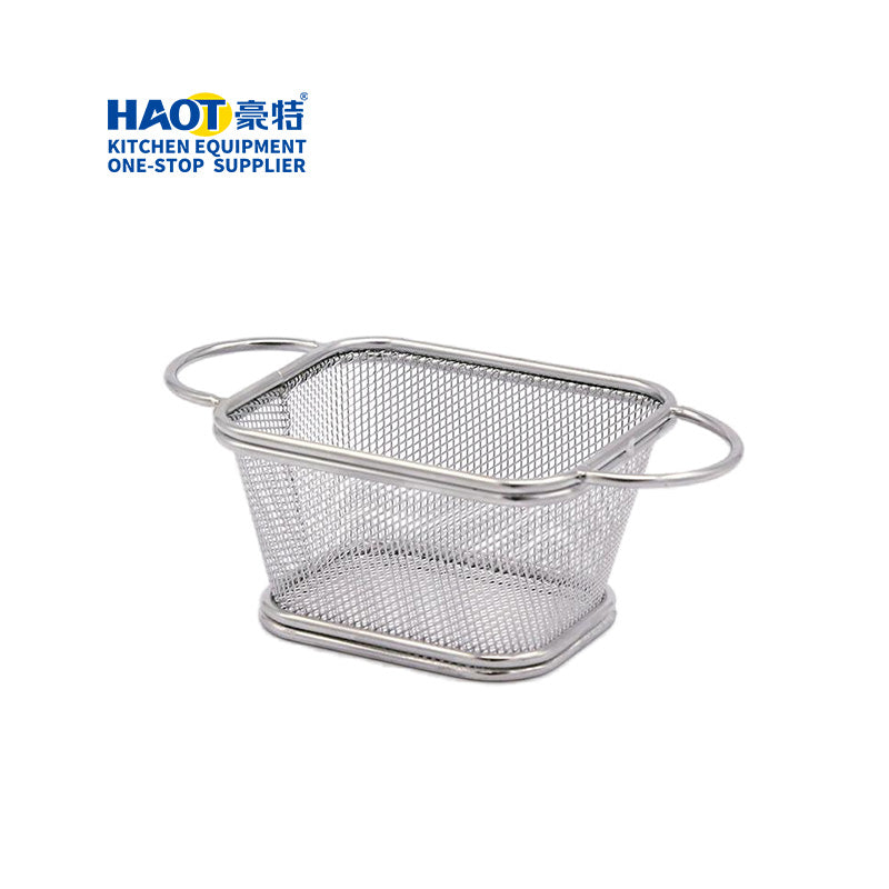 Double ear mesh square mini frying basket