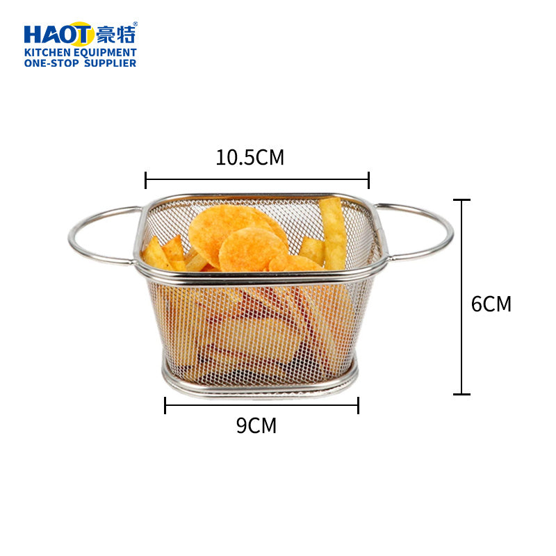 Double ear mesh square mini frying basket