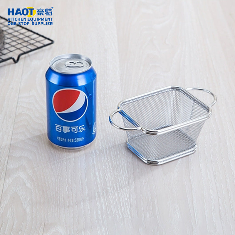 Double ear mesh square mini frying basket