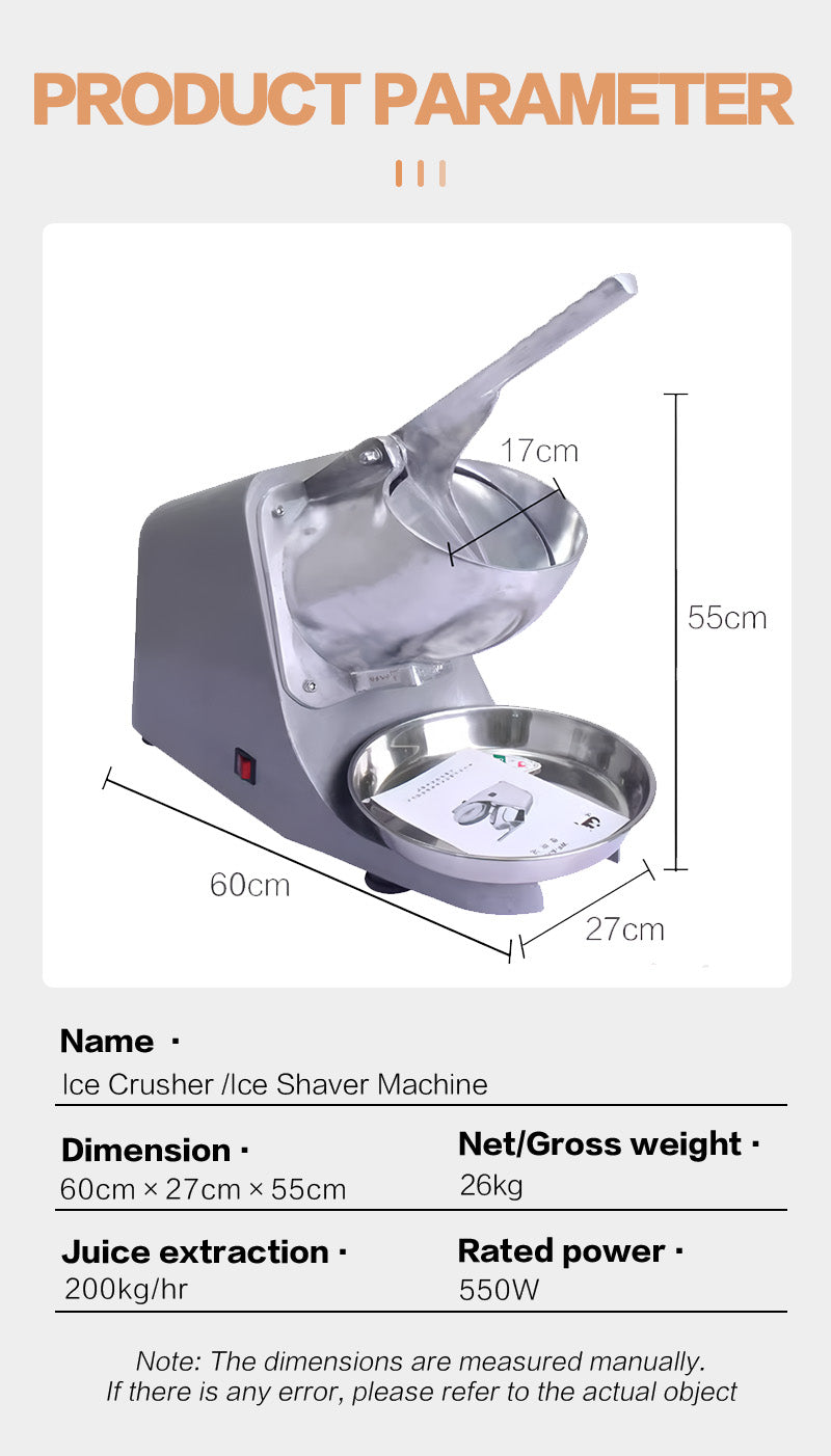 Stainless steel ice crusher A169