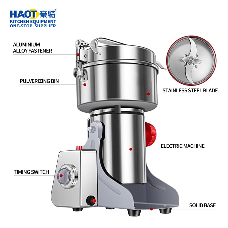 Commercial Powder Grinder for Dry Spice 1000g Flour Grinder