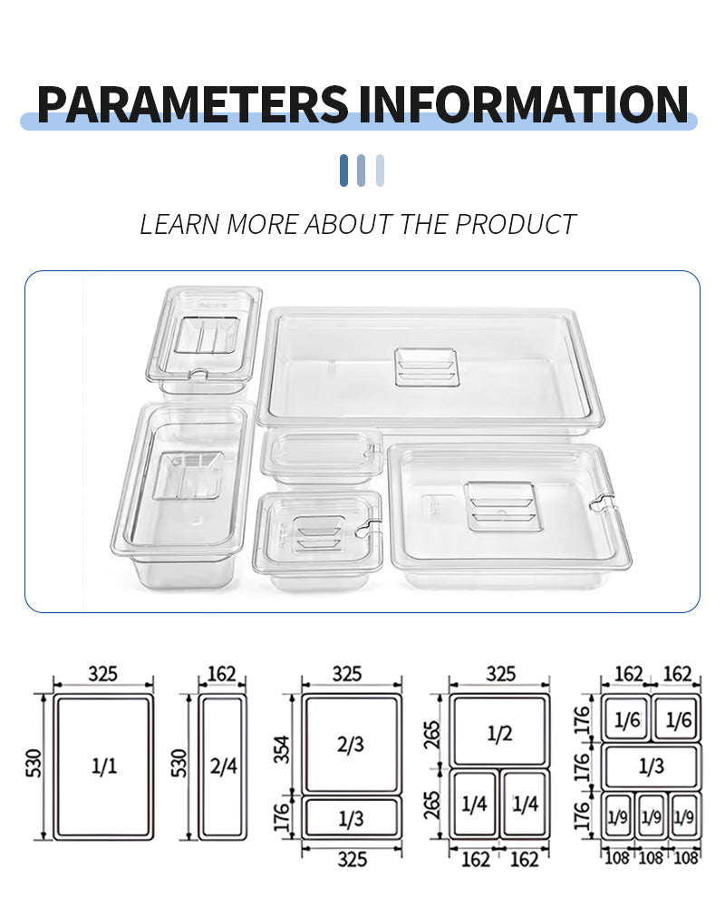 American professional PC material GN food pot (1/1 size)