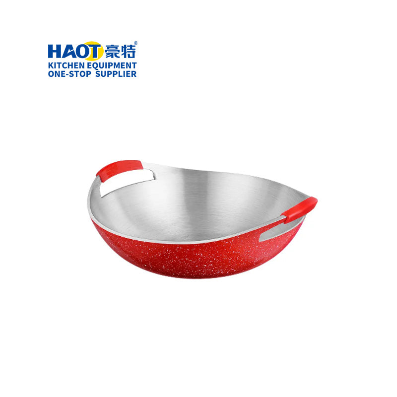 32cm Red-Handled Aluminum Hot Pot with Detachable Handles