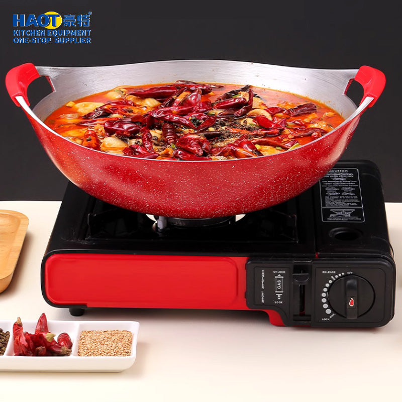32cm Red-Handled Aluminum Hot Pot with Detachable Handles