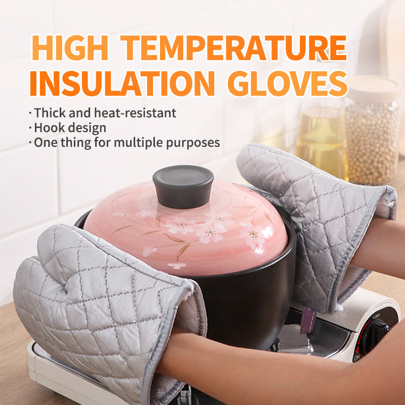 Large silver high-temperature gloves