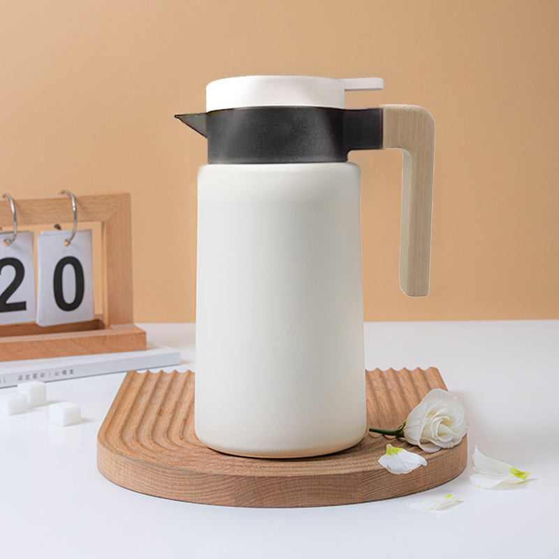 304 white wooden handle insulated kettle 1800ml (digital display with temperature)