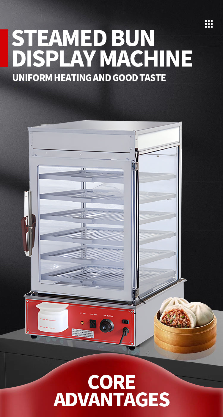 Efficient food display steamer