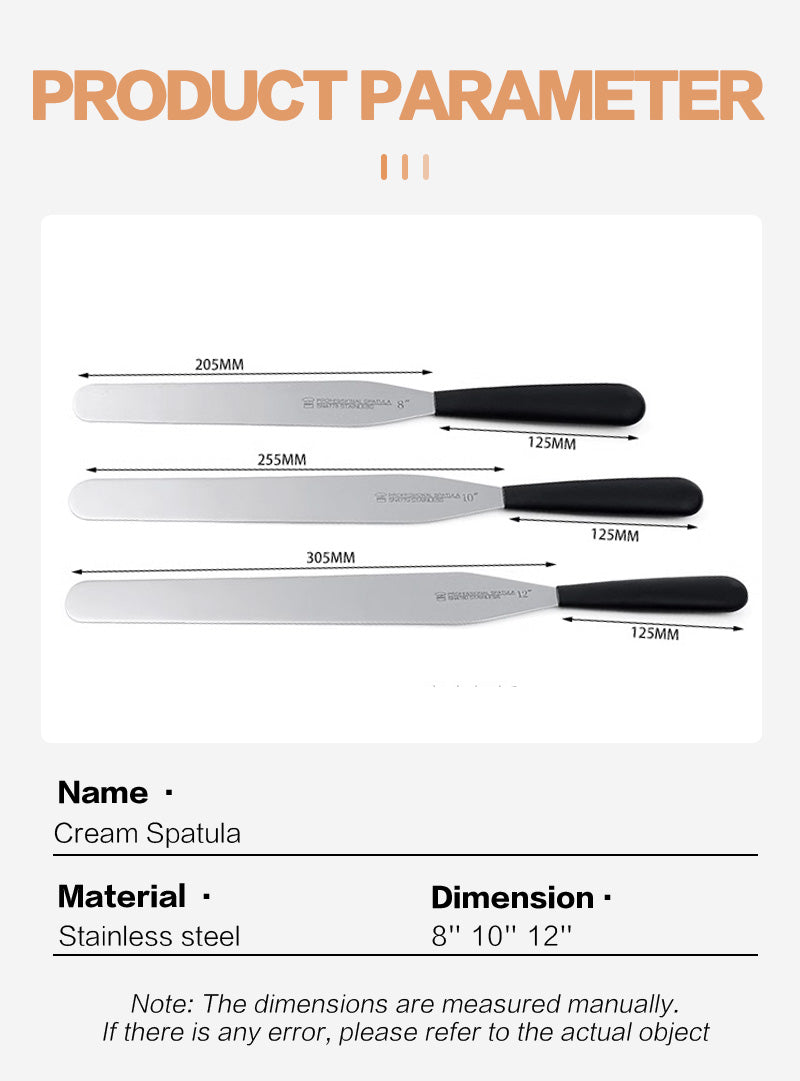 Stainless steel cake scraper