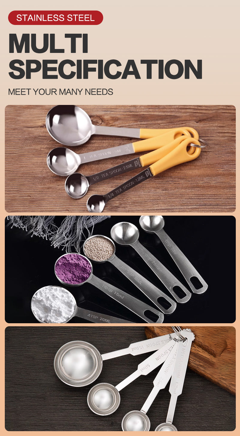 Stainless steel measuring spoon
