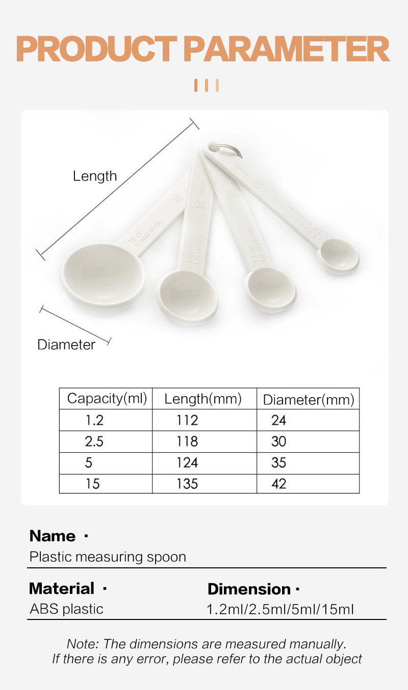 Plastic measuring spoon