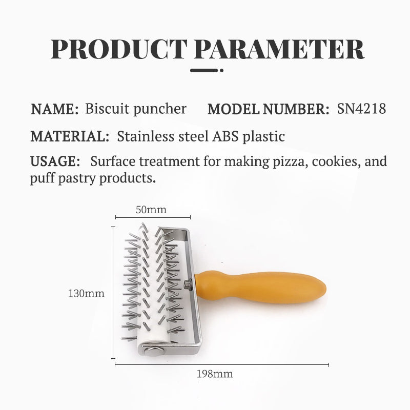 Stainless steel pizza puncher