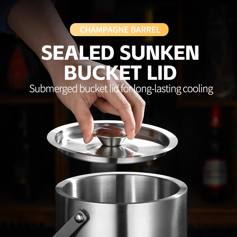 3L stainless steel double-layer ice bucket 11938D